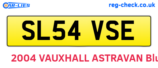 SL54VSE are the vehicle registration plates.