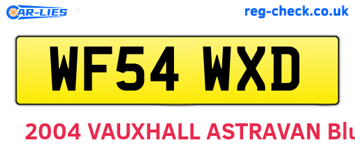 WF54WXD are the vehicle registration plates.