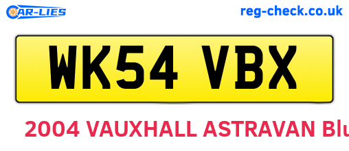 WK54VBX are the vehicle registration plates.
