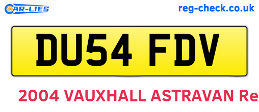 DU54FDV are the vehicle registration plates.