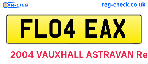 FL04EAX are the vehicle registration plates.