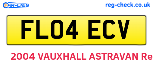 FL04ECV are the vehicle registration plates.