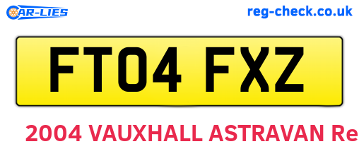 FT04FXZ are the vehicle registration plates.