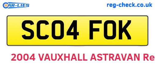 SC04FOK are the vehicle registration plates.