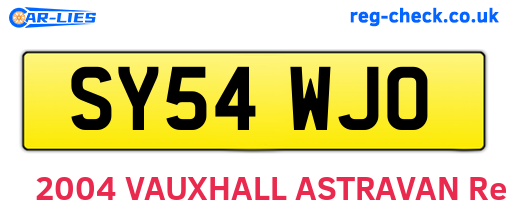 SY54WJO are the vehicle registration plates.