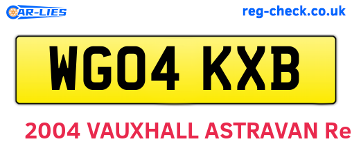 WG04KXB are the vehicle registration plates.