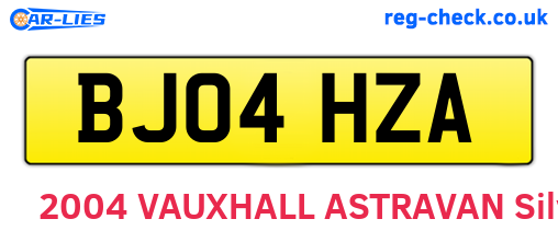 BJ04HZA are the vehicle registration plates.