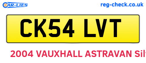 CK54LVT are the vehicle registration plates.