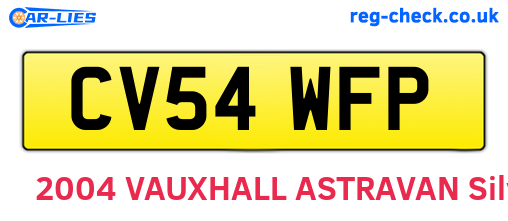 CV54WFP are the vehicle registration plates.