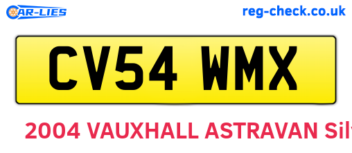 CV54WMX are the vehicle registration plates.