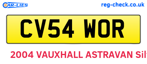CV54WOR are the vehicle registration plates.