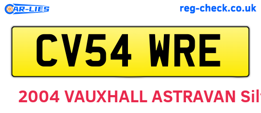 CV54WRE are the vehicle registration plates.
