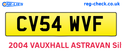 CV54WVF are the vehicle registration plates.
