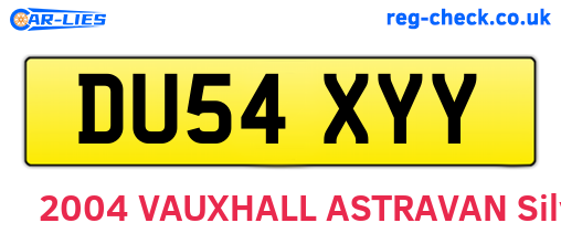 DU54XYY are the vehicle registration plates.