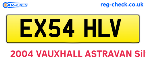 EX54HLV are the vehicle registration plates.