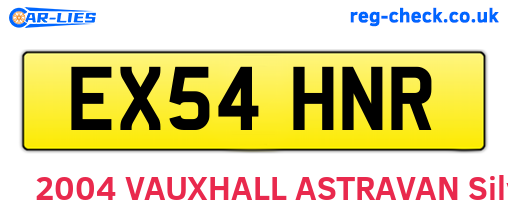 EX54HNR are the vehicle registration plates.