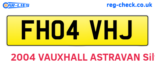 FH04VHJ are the vehicle registration plates.