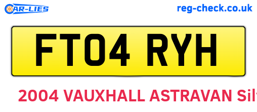 FT04RYH are the vehicle registration plates.