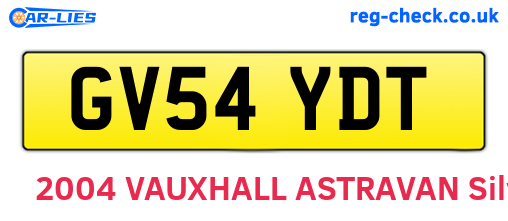 GV54YDT are the vehicle registration plates.
