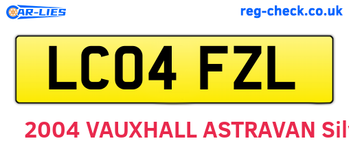LC04FZL are the vehicle registration plates.