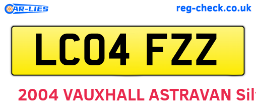 LC04FZZ are the vehicle registration plates.
