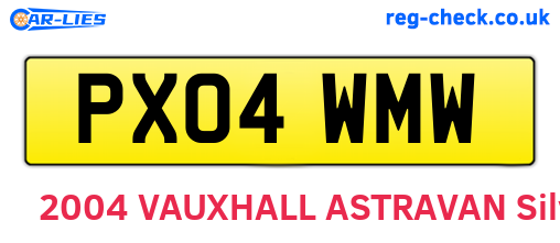 PX04WMW are the vehicle registration plates.
