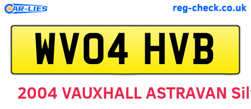 WV04HVB are the vehicle registration plates.