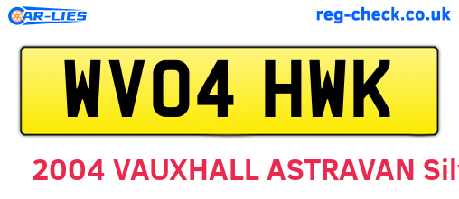 WV04HWK are the vehicle registration plates.