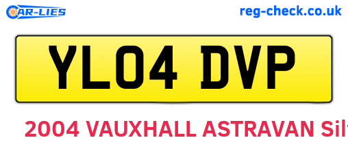 YL04DVP are the vehicle registration plates.