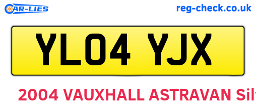 YL04YJX are the vehicle registration plates.