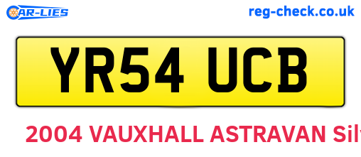 YR54UCB are the vehicle registration plates.
