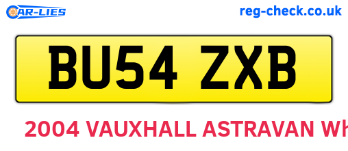 BU54ZXB are the vehicle registration plates.