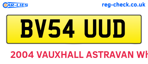 BV54UUD are the vehicle registration plates.