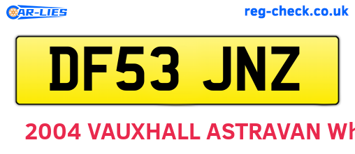DF53JNZ are the vehicle registration plates.