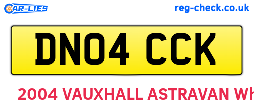 DN04CCK are the vehicle registration plates.