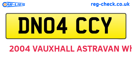 DN04CCY are the vehicle registration plates.