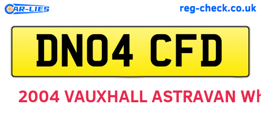 DN04CFD are the vehicle registration plates.