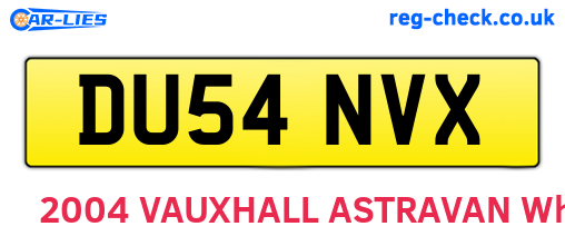 DU54NVX are the vehicle registration plates.
