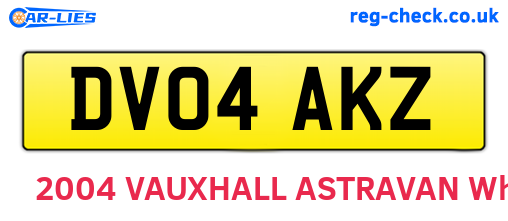 DV04AKZ are the vehicle registration plates.