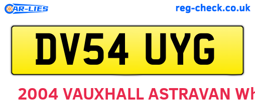 DV54UYG are the vehicle registration plates.