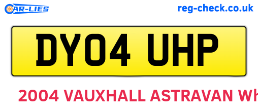 DY04UHP are the vehicle registration plates.