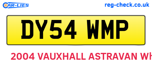 DY54WMP are the vehicle registration plates.
