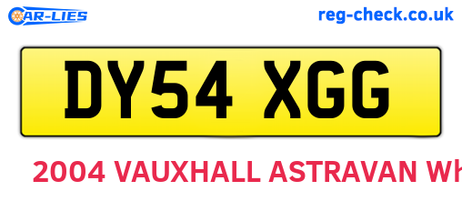 DY54XGG are the vehicle registration plates.