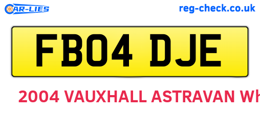 FB04DJE are the vehicle registration plates.