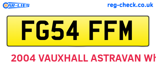 FG54FFM are the vehicle registration plates.