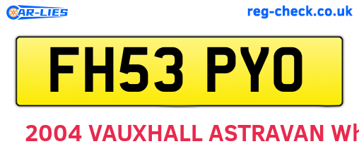 FH53PYO are the vehicle registration plates.