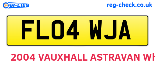 FL04WJA are the vehicle registration plates.