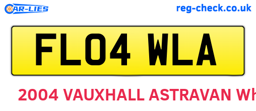 FL04WLA are the vehicle registration plates.