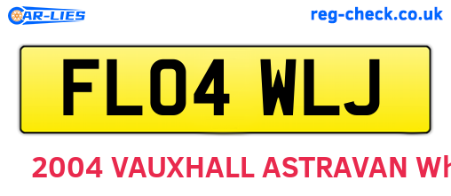 FL04WLJ are the vehicle registration plates.