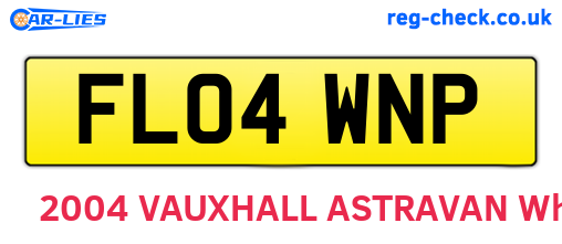 FL04WNP are the vehicle registration plates.